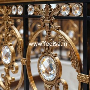 Luxury Staircase with Brass Crystal Railing CR-1029
