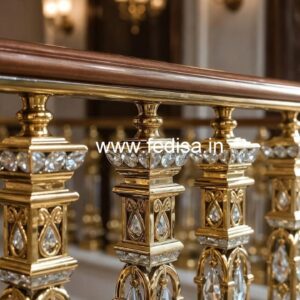 Premium Crystal Brass Stair Railings CR-1035