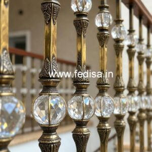 Elegant Brass Crystal Railings for Staircases CR-1036
