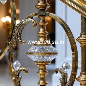 Luxury Staircase Brass Crystal Railings CR-1046