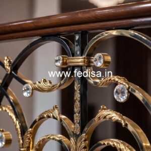 Elegant Brass Crystal Balcony Railings CR-1063