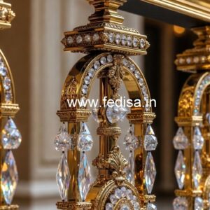 Premium Brass Crystal Railing with Glass CR-1064