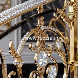 Designer Crystal Brass Railings for Homes CR-1068