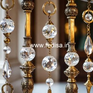 Elegant Brass Crystal Railings for Apartments CR-1069
