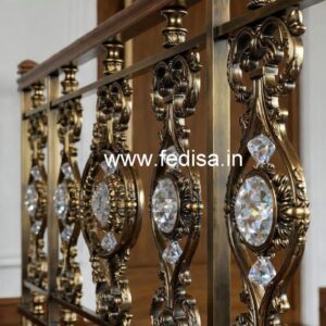 Designer Brass Crystal Railings for Apartments CR-1086