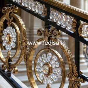 Premium Brass Crystal Railings for Staircases CR-1087