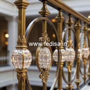 Stylish Brass Crystal Railings for Duplex Homes CR-1089