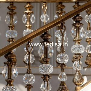 Designer Brass Crystal Railings for Stair Design CR-1091