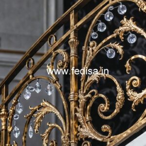 Designer Brass Crystal Railings for Home Projects CR-1096