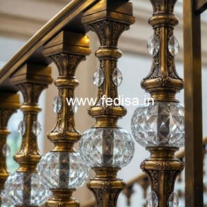 Elegant Brass Crystal Railings for Modern Homes CR-1102