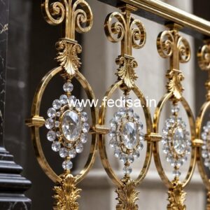 Elegant Brass Crystal Railings for Home Interiors CR-1106