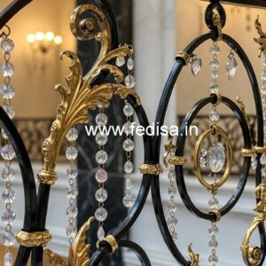 Elegant Brass Crystal Staircase Railing Designs CR-1109