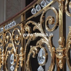 Royal Brass Crystal Stair Railing Inspiration CR-1112