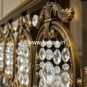 Golden Finish Brass Crystal Railings CR-1116