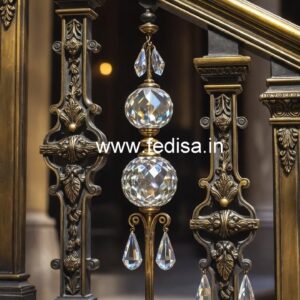 Contemporary Brass Crystal Stair Railings CR-1118