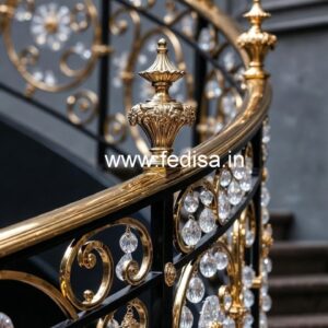 Modern Brass Crystal Railing with LED Lights CR-1125