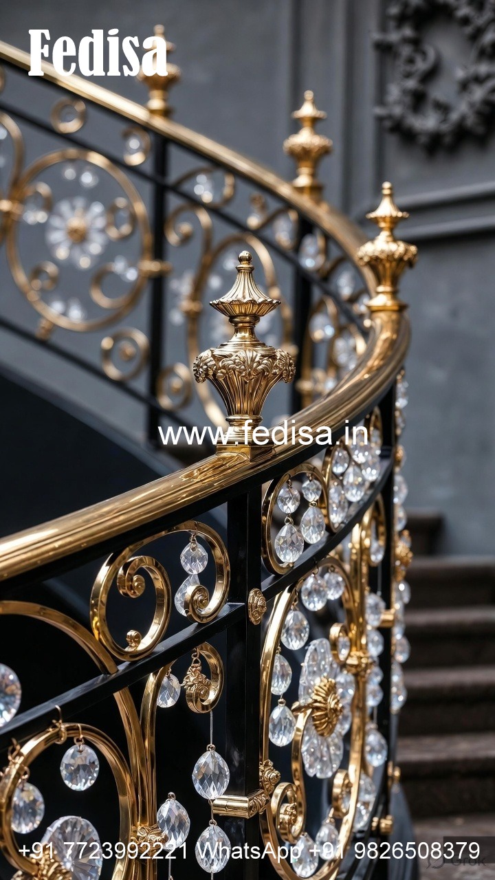 Modern Brass Crystal Railing with LED Lights CR-1125