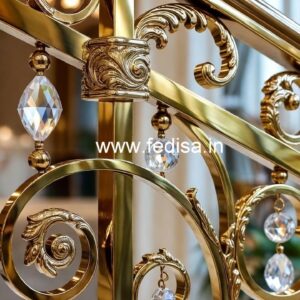 Stylish Brass Crystal Railing for Interiors CR-1126
