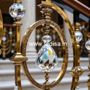 Elegant Staircase Brass Crystal Designs CR-1127