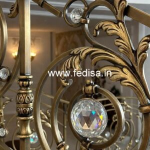 Elegant Brass Crystal Railings for Staircase CR-1133