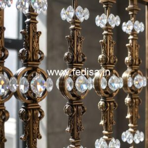 Elegant Brass Crystal Railing Designs for Villas CR-1135