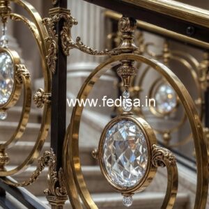 Luxury Stair Railings with Brass Crystal CR-1137