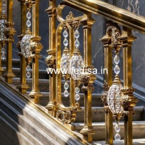 Stylish Brass Crystal Railings with Marble CR-1139