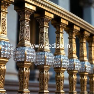 Premium Brass Crystal Railings for Modern Homes CR-1143