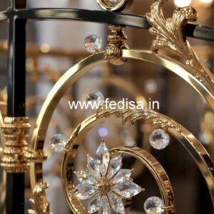 Elegant Brass Crystal Railings for Duplex CR-1146