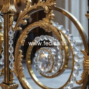 Stylish Brass Crystal Railings for Luxury Homes CR-1155
