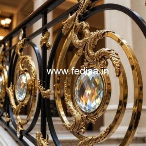 Premium Brass Crystal Railings for Interior Design CR-1173