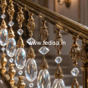 Designer Brass Crystal Railings for Modern Homes CR-1177