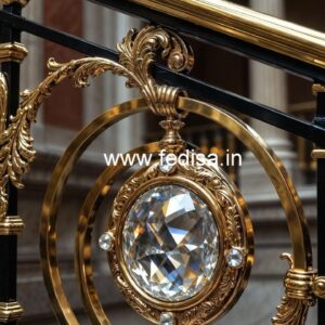 Designer Brass Crystal Railings for Interior Projects CR-1182