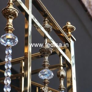 Top Brass Crystal Staircase Designs for Interiors CR-1190