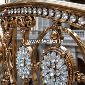 Elegant Brass Crystal Railings for Architecture CR-1206