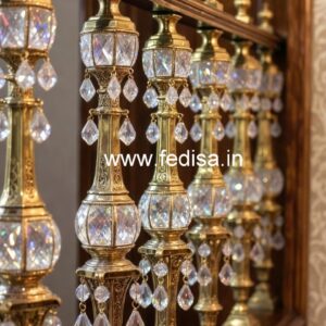 Elegant Brass Crystal Railings for Grand Staircases CR-1210