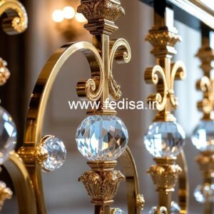 Elegant Brass Crystal Stair Railing Designs CR-1216