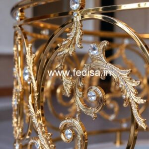 Elegant Brass Crystal Stair Railing Designs CR-1218