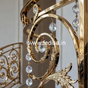 Brass Crystal Railing with Golden Finish CR-1236
