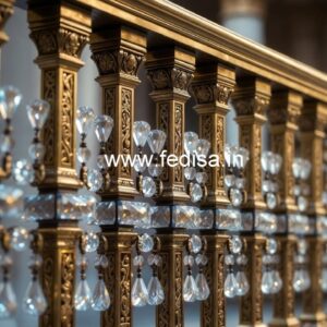 Glass & Brass Crystal Railing Combo Designs CR-1242