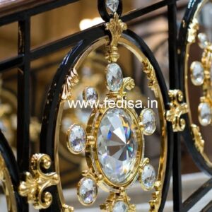 Elegant Staircase Brass Crystal Railings CR-1243