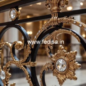 Golden Brass Crystal Railing Designs CR-1251