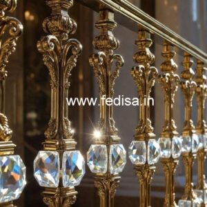 Elegant Crystal Embedded Brass Railings CR-1254