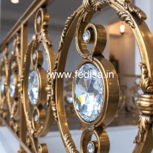 Luxury Interior Decor with Brass Crystal Railings CR-1258
