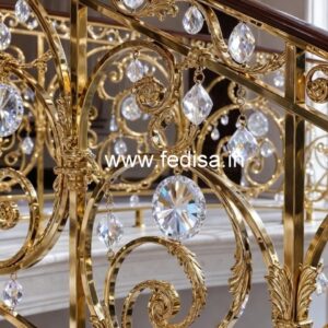 Antique Brass Crystal Railing Designs CR-1263