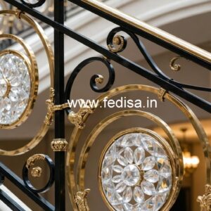 Custom Staircase Brass Crystal Railings CR-1268