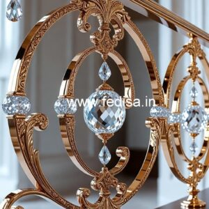 Premium Staircase Crystal Brass Railings CR-1271