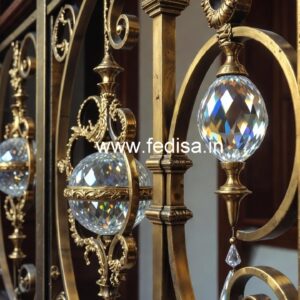 Brass Crystal Railings for Luxury Apartments CR-1278