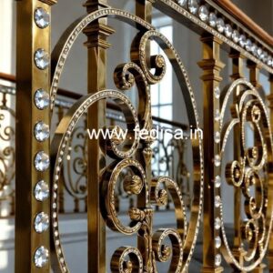 Contemporary Crystal Brass Railing Designs CR-1279