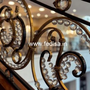 Luxury Staircase Railings with Crystal Brass CR-1283